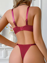 Wine Red Underwire Bra & Thong Set